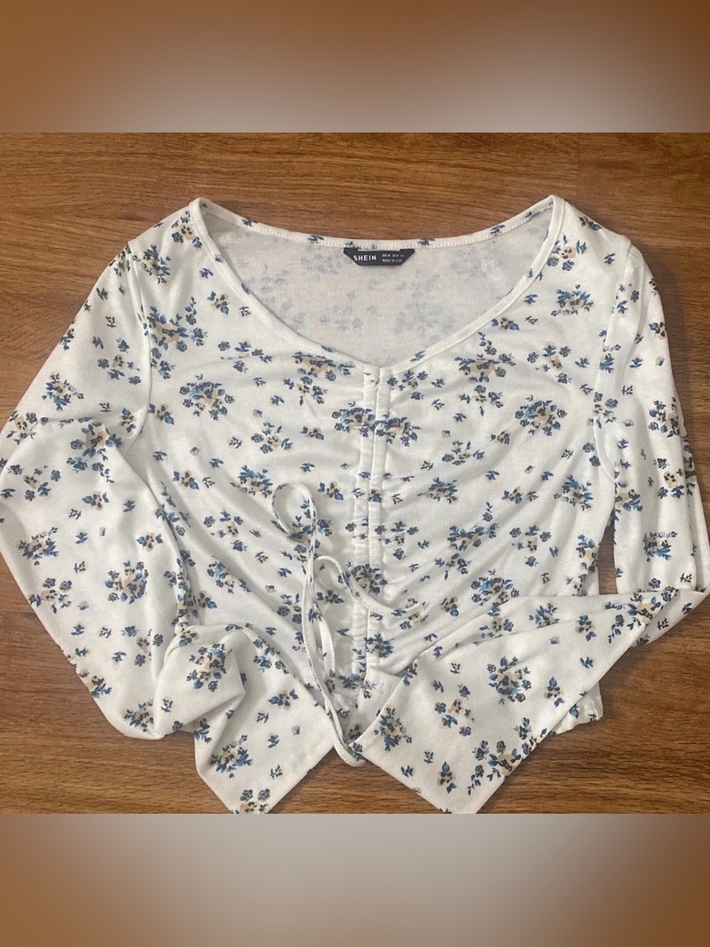 SHEIN White Foral Top Size Medium 0503
